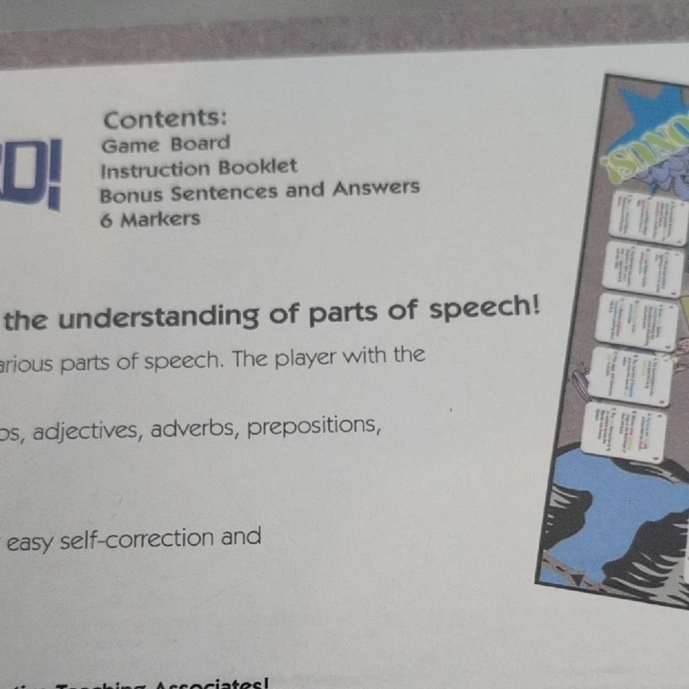 Name that Word Parts of Speech Game